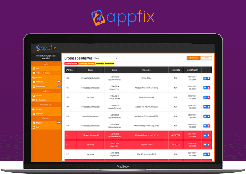 AppFix — gestión de órdenes de trabajo con 60% más eficiencia operacional